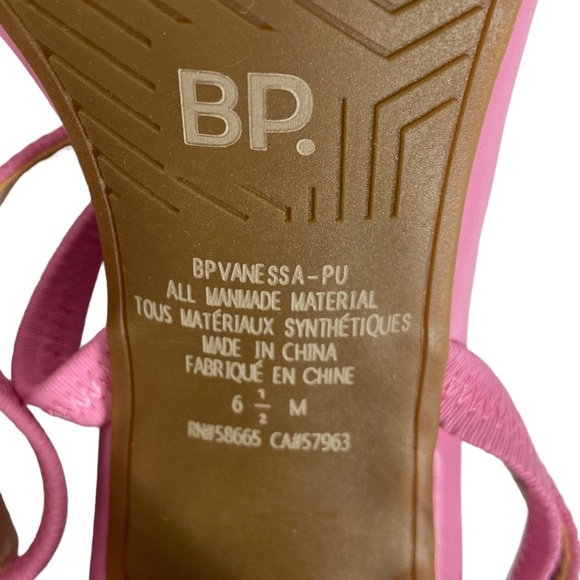 Nordstrom Square Toe Heels Size 6.5 Vanessa BP Pink‎ Begonia 4" Heeled Sandals - Picture 9 of 13